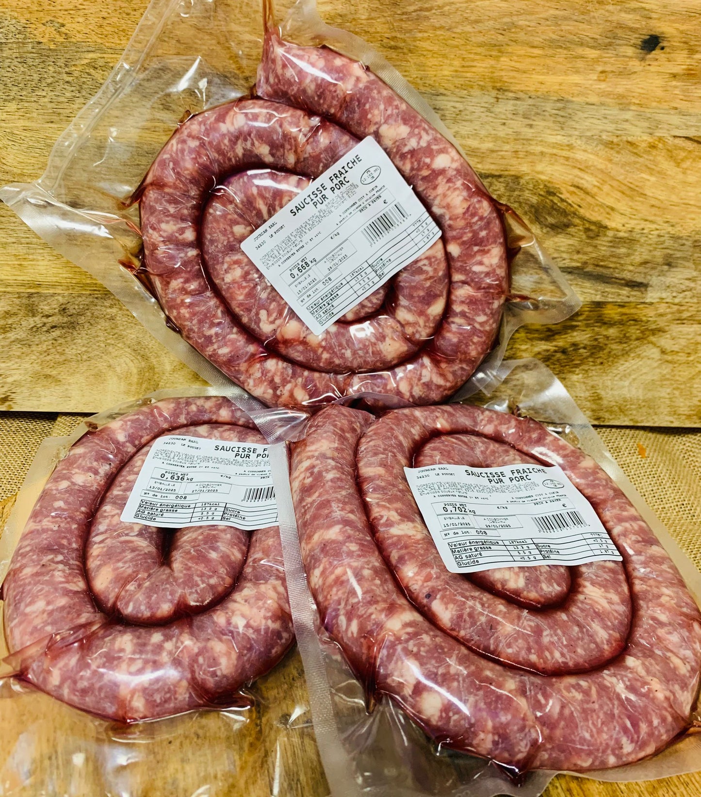 saucisse fraiche (environ 650g) FR